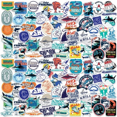 Shark Week 100ct Vinyl Large Deluxe Stickers Variety Pack