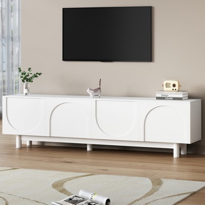 DOMETOUR 71 Inch TV Stand Fits TVs up to 78 Inch with Cabinets and Adjustable Shelves, Minimalist Media Console with Storage for Living Room Bedroom