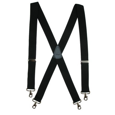 CTM Men's Elastic Solid Color X-Back Suspender with Swivel Hook Ends