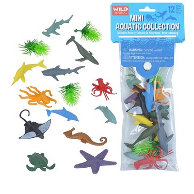 Wild Republic Polybag Mini Aquatic Figurines, 12 Pieces