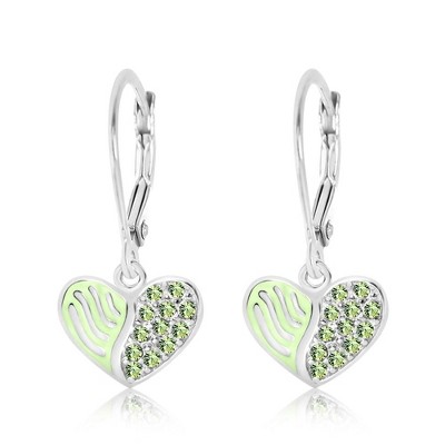 Chanteur Hypoallergenic Kids Jewelry Accessories Heart CZ White Gold Palladium Plating Earrings leverback is made from 925 Sterling silver