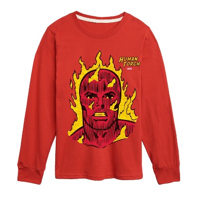 Boys' - Marvel - Fantastic Four Human Torch Portrait Long Sleeve Graphic T-Shirt