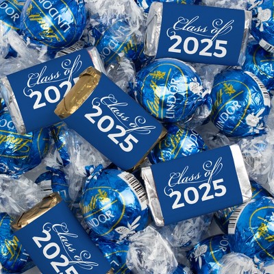 65 Pcs Graduation Candy Party Favors Class of 2025 Hershey's Miniatures and Truffles by Just Candy
