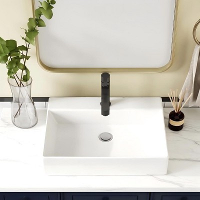 Acekool  Ceramic Bathroom Sink, Glossy White