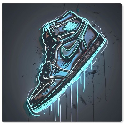 Notoriart Blue Glow Sneaker Wall Art Unframed