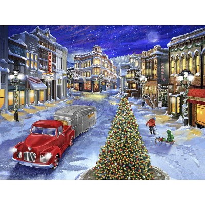 Sunsout A Drive Down Main Street 500 pc Christmas Jigsaw Puzzle 31538