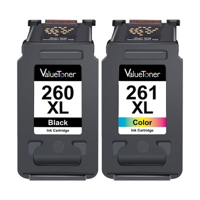 Valuetoner Manufacture Refurbished Ink Cartridge Replacement for Canon 260XL 261XL Work for TS6420a TS6420 TR7020 TR7020a (1 Black, 1 Color)