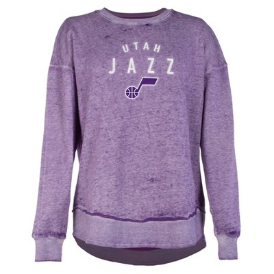 NBA Utah Jazz Women's Burnout Crew Neck Fleece Sweatshirt
