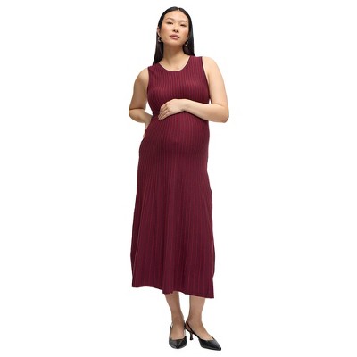 Ingrid + Isabel Maternity Seamless Striped Midi Sweater Dress