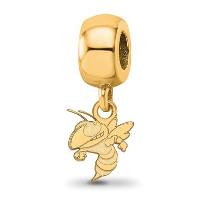 Black Bow Jewelry 14k Yellow Gold Plated Sterling Silver Georgia Tech Yellow Jackets NCAA Bead Charm