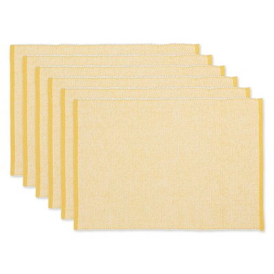 Design Imports Honey Gold Eco-Friendly Chambray Fine Ribbed Placemat Set/6