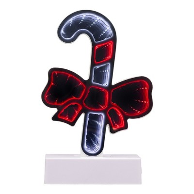Northlight LED 3D Candy Cane with Bow Christmas Infinity Mirror - 8"