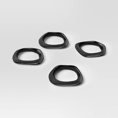 4pK Napkin Rings Black Finish - Threshold™