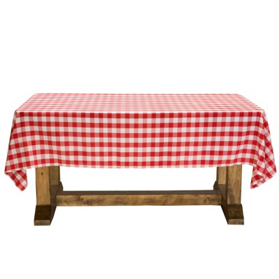 Lann's Linens Rectangular Polyester Fabric Checkered Tablecloth - Gingham Pattern for Banquet, Restaurant