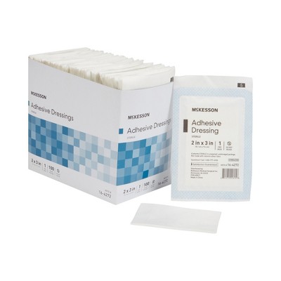 McKesson Adhesive Dressing Wound Pad, 2 in x 3 in