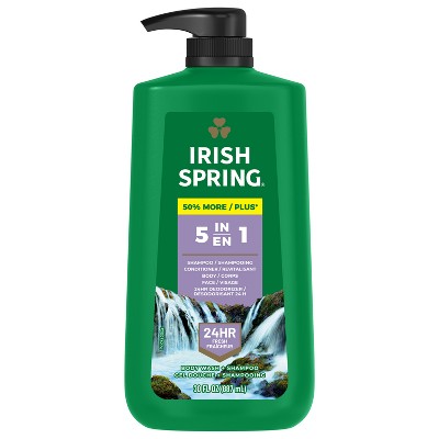 Irish Spring 5-in-1 Body Wash Pump for Men - Fresh Scent  - 30 fl oz