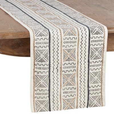 Saro Lifestyle Saro Lifestyle Mud Cloth Cotton Table Runner