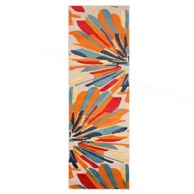 Modern Geometric Abstract Indoor Outdoor Runner or Area Rug by Blue Nile Mills