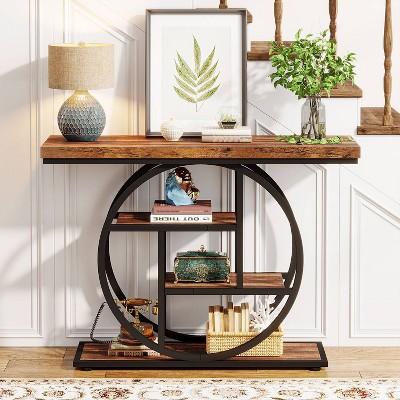 Hommoo 41.3" Industrial 4-Tier Console Table