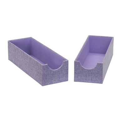 Household Essentials Set of 2 Narrow Drawer Trays Iris Heather: Stackable Decorative Storage & Organization, Purple