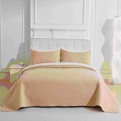 Legacy Decor 3 PCS Pinsonic Reversible All Season Bedspread Quilt Coverlet Oversized