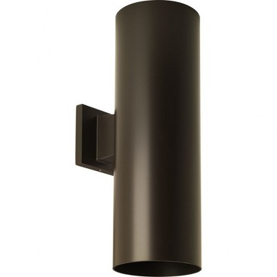 Progress Lighting, Cylinders Collection, 2-Light Wall Light, Antique Bronze, Porcelain Shade