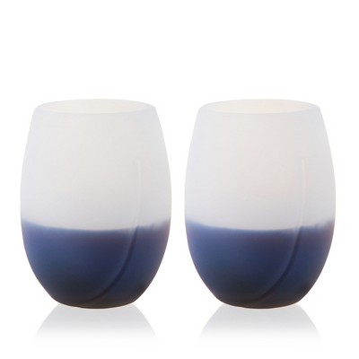 True Flexi Clear Aerating Silicone Tumblers, Stemless Flexible Silicone Wine Glasses, 16 Ounces, Set of 2, Dishwasher Safe Drinkware, Clear