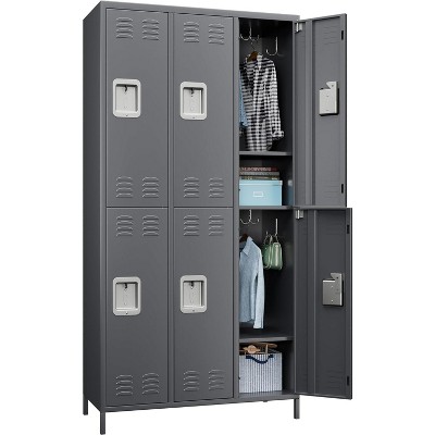 SUXXAN 6 Doors 72''H Metal Storage Locker for Employees for School Gym,Assembly Required