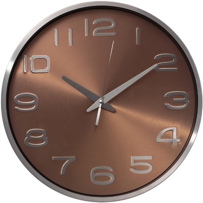 Clockswise Aluminum Round Wall Clock for Living Room, Kitchen, or Dining Room - 12 in Large Round Clock for Home, Silent Ticking, Battery Operated