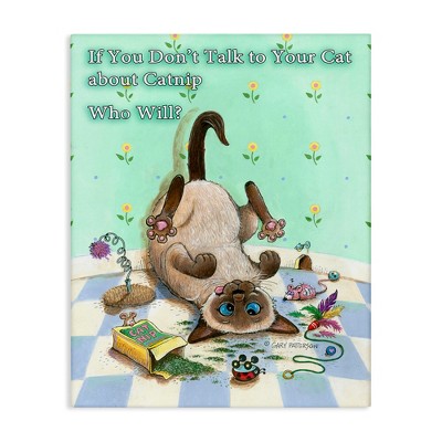 Stupell Industries Catnip Funny Cat Pet Canvas Wall Art