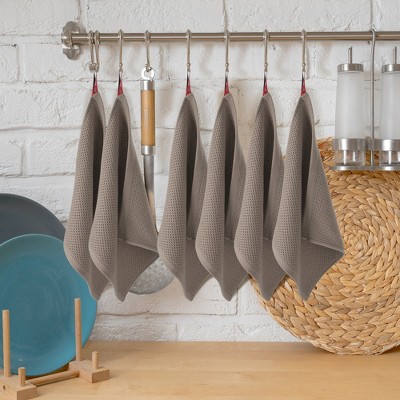 PiccoCasa 100% Cotton Kitchen Waffle Weave Soft Absorbent Kitchen Dish Cloths 6Pcs