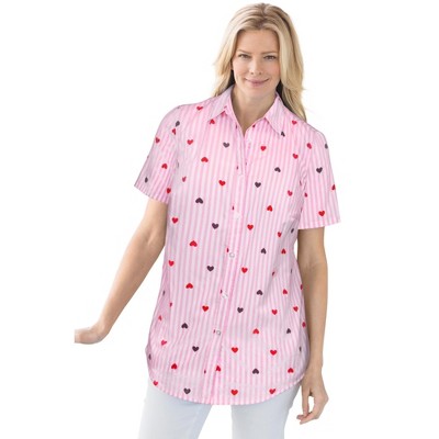 Woman Within Perfect Short Sleeve Shirt
