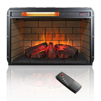 NAYSAYE Indoor Fireplace Fireplace Insert with Realistic Flame for Living Room, Black, 27.2"*8.2"*18.1"