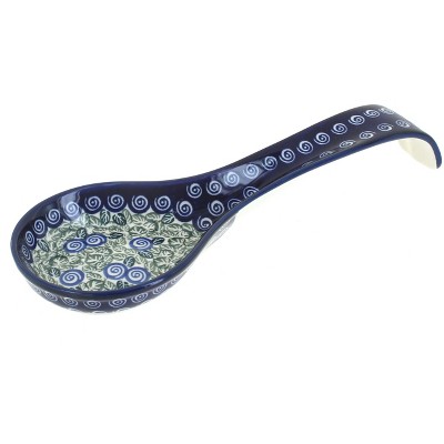 Blue Rose Polish Pottery 1178 Zaklady Large Spoon Rest
