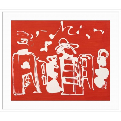 41" x 35" Great Buildings Series I by Colin Booth Wood Framed Wall Art Print - Amanti Art: Modern Lithograph, Hardwood Frame, Wire Mount