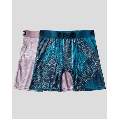 PSD Men's Paisley Maze Print Briefs - Teal/Mauve