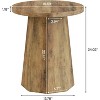 Tribesigns Farmhouse Wooden Round End Table with Octagonal Base - 3 of 4