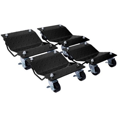 Car Dolly 4-Pack, Car Wheel Dollies, 6000 Lbs Pound Total Capacity Stake Dollies For Tow Or Vehicle Storage, 4 Wheel Dolly Set