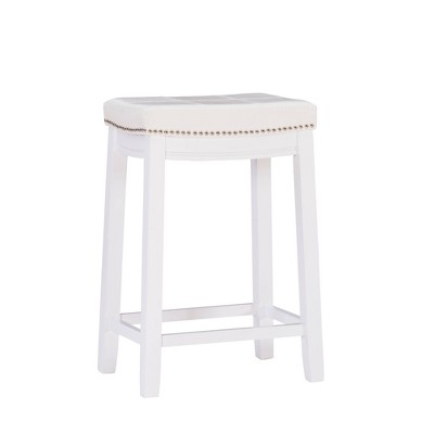 Claridge Leather Saddle Counter Height Barstool - Linon