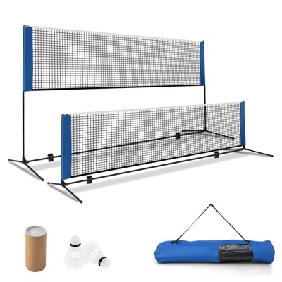 Costway Portable 13.8'x5' Badminton Beach Volleyball Tennis Training Net w/ Carrying Bag