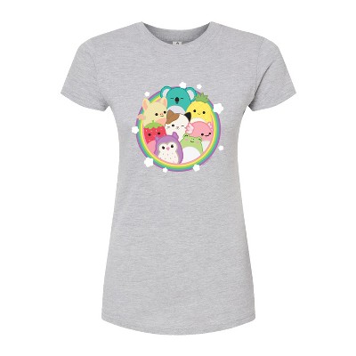 Women's - Squishmallows - Rainbow Circle Group Fitted Graphic T-Shirt