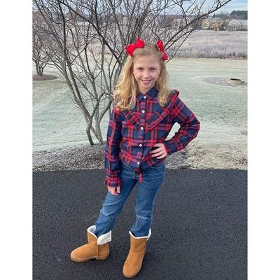 Girls Summer Crop Tops Long Sleeve Button Down Shirt for Girl 3-12Y