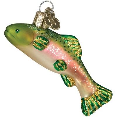 Old World Christmas Glass Blown Tree Ornament For Christmas Tree, Mini Rainbow Trout