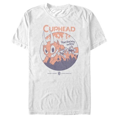 Men's Cuphead Don't Deal With the Devil Mugman and Cuphead Run T-Shirt