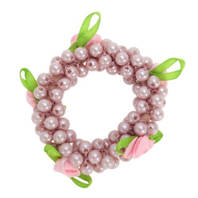 Unique Bargains Grace Arrow Grid Long Pearl Ribbon Hair Elastic Band 1 Pc