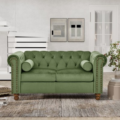 Modern 2 Seater Couch, Classic Tufted Chesterfield Settee Sofa, Furniture Button Tufted Back Loveseat Sofa, 55x29x31.4 Inch(4.58*2.42*2.62ft)
