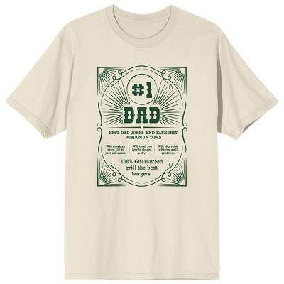 Dad Life Is The Rad Life Number 1 Dad Crew Neck Short Sleeve Natural Men's T-shirt