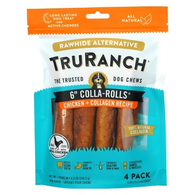 TruRanch 6" Collagen Rolls Chicken Flavor Dog Treats - 8.3oz/4ct