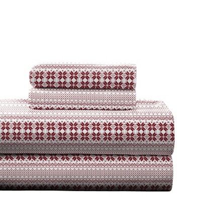 Pointehaven 180 GSM 100% Cotton Printed Flannel Deep Pocket Sheet Set