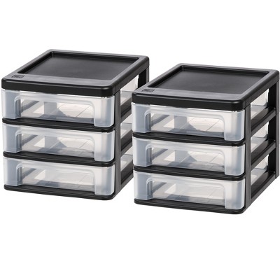 IRIS USA Plastic Clear View Desktop Organizer with Drawers